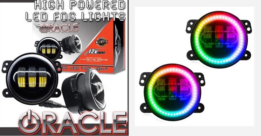 ORACLE RGB ColorSHIFT Halo Fog Lights 11-12 Grand Cherokee - Click Image to Close